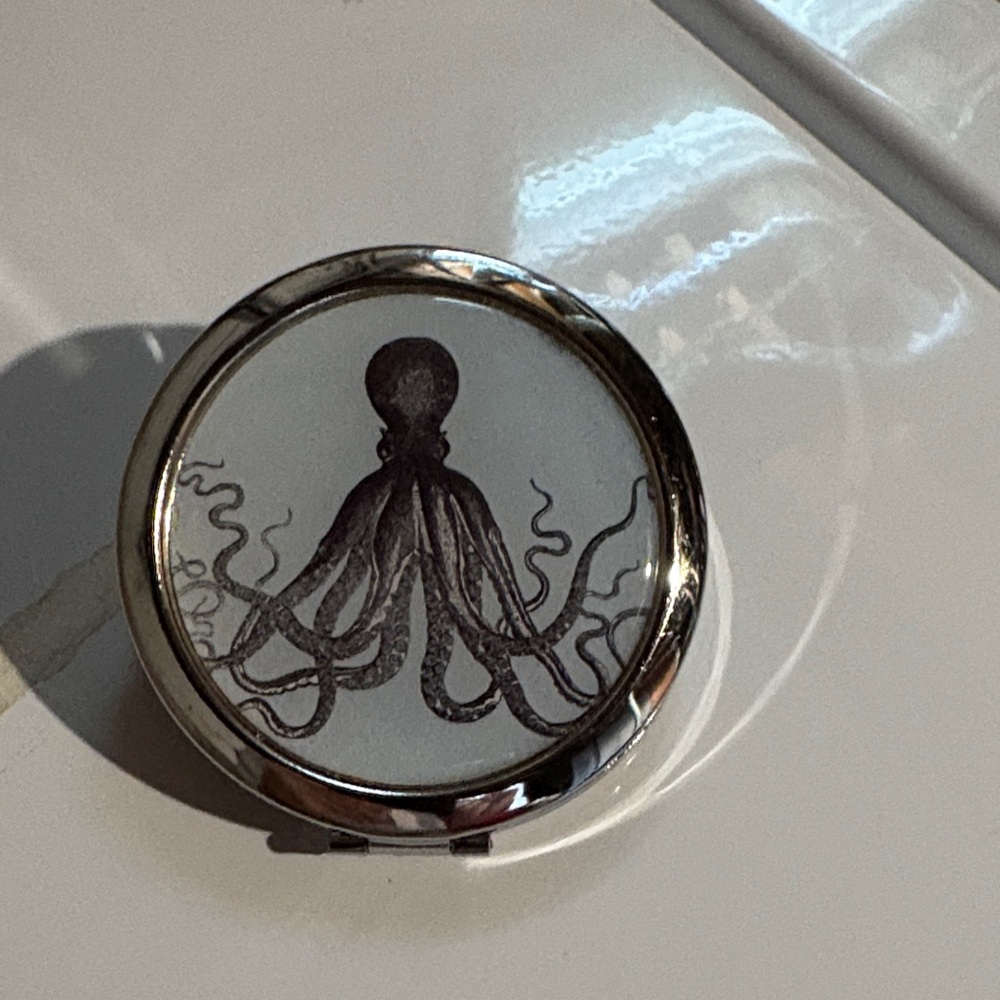 Silver Octopus Compact Mirror